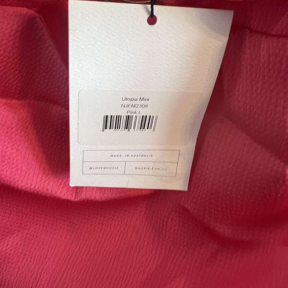 Nookie Pink Mini Utopia L NWT Cutout Ruched Gold Adjustable Straps Zip Back - Picture 10 of 12